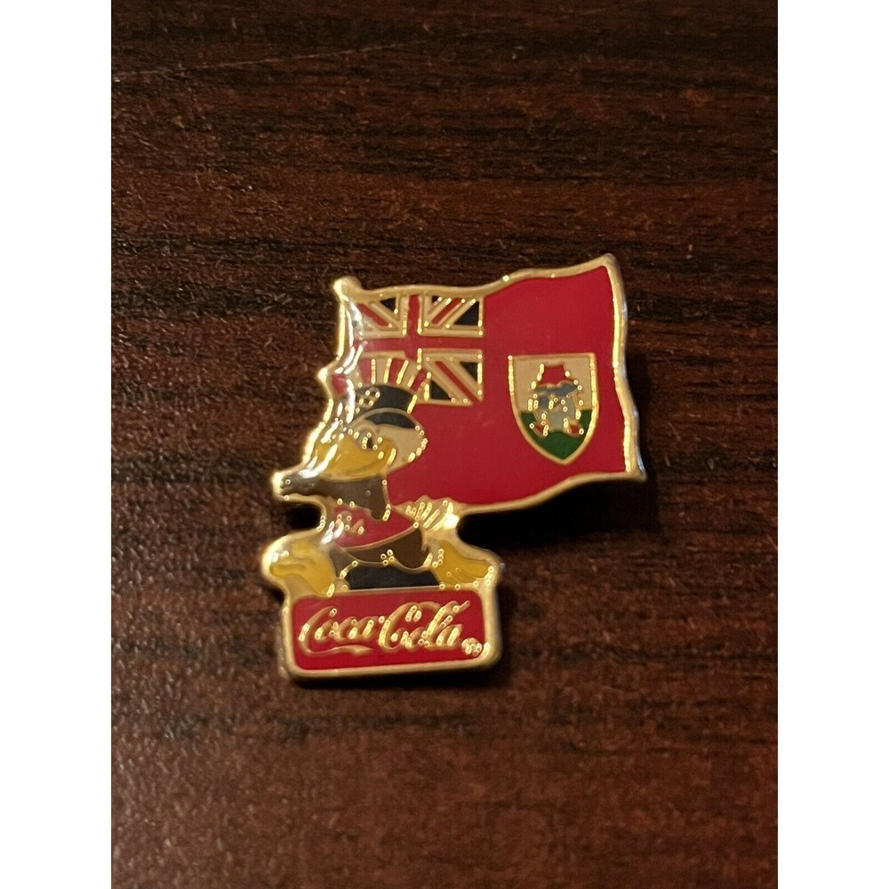 Vintage 1984 Los Angeles Olympics Coca Cola Sam Eagle Bermuda Flag Lapel Pin